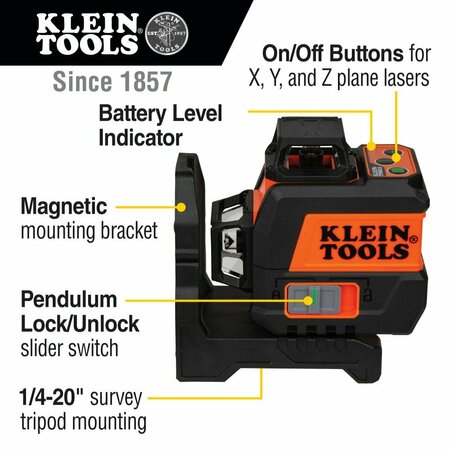 Klein Tools Compact Green Planer Laser Level 93CPLG